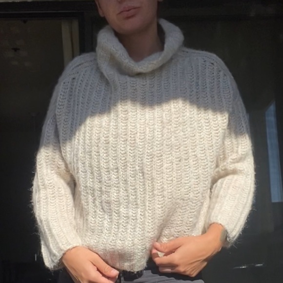 Free people cable knit alpaca sweater cream - Picture 8 of 8